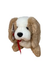 Accent International Brown and White long Earred Puppy Dog Plush 7 in Vtg Rare - $11.83