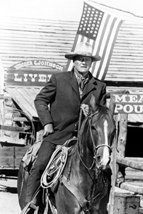 John Wayne in Chisum iconic on horseback American flag flying behind him 18x24 P - £19.83 GBP