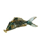 Cloisonne Fish Brooch For Necklace France Gold Metal Antique Vtg French ... - £75.00 GBP