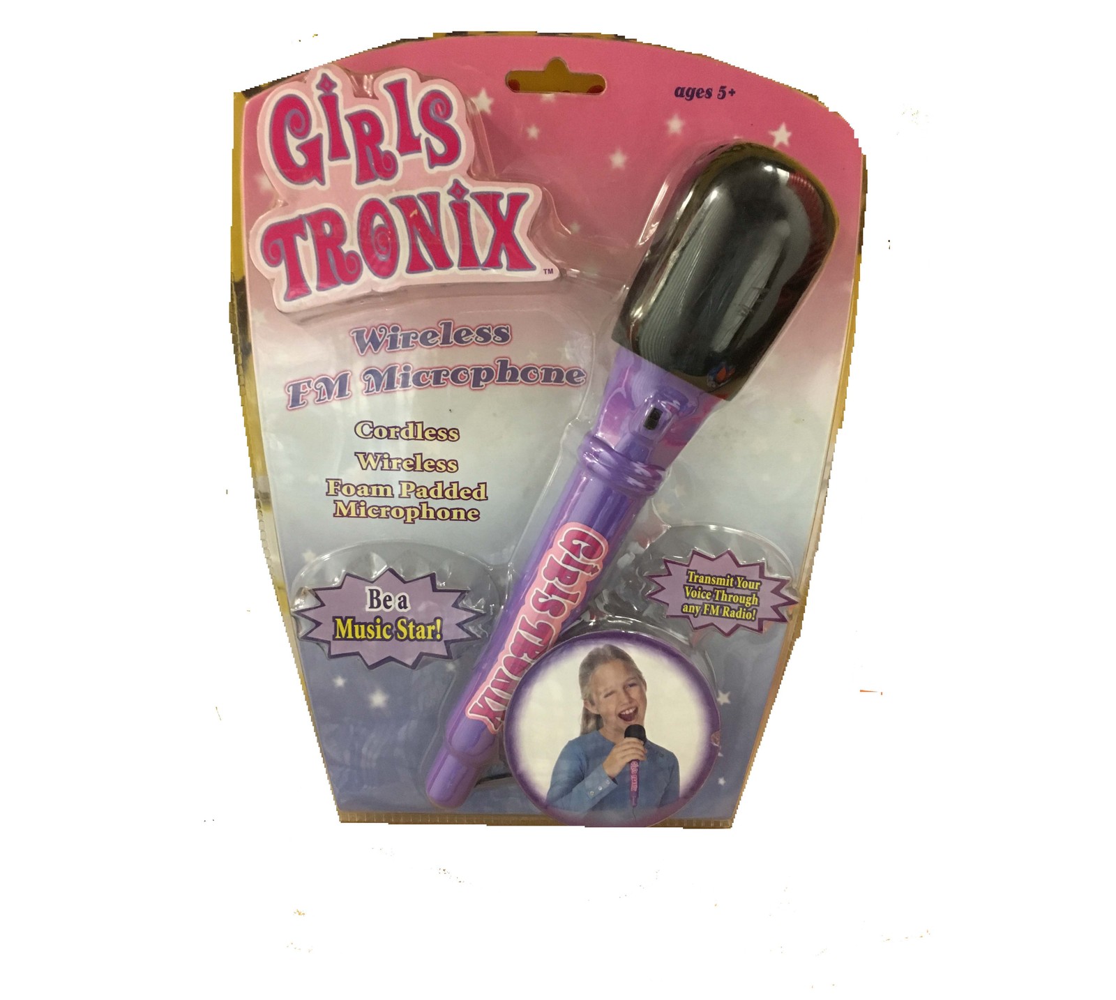 GIRLS TRONIX WIRELESS FM MICROPHONE. CORDLESS, WIRELESS FOAM PADDED MICR... - $6.25