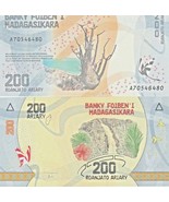 Madagascar P98, 200 Ariary, 2017, waterfall, birds / butterfly UNC see U... - $1.22