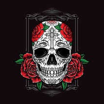 Dia De Los Muertos SVG Cut Files, Sugar Skull SVG, Skull Clipart, Skull &amp; Rose D - £1.59 GBP