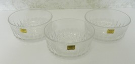 Arcoroc Diamant by Durand Three Dessert Salad Bowls USA Clear Tempered Glass - £14.69 GBP