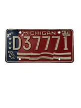 Vintage License Plate Michigan 1976 Bicentennial Red White Blue Metal Am... - £30.32 GBP