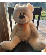 Large White Teddy Bear Stuffed Animal Plush Brown - $21.15 CAD