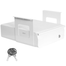 VIVO White Lockable Pull Out Under Desk Storage Drawer, Workspace Organizer - £107.45 GBP