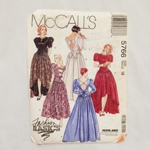 Misses Bridesmaids Gowns Dress  Pattern Size 18 McCall's 5766 Sewing 1992 Precut - $15.99