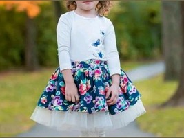 Magpie &amp; Mabel Girls Rowan Skirt in Navy Rose Size 6 NWT - $18.80