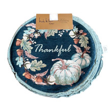 Nicole Miller  Placemats Set Of 4 Thanksgiving Pumpkins Thankful Floral - £23.87 GBP