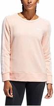 adidas Ladies 3-Stripe Crewneck (Pink, Small) - $29.89