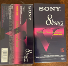 2 Sony T-160 Standard Grade 8 HR VHS Blank Tape - £9.77 GBP