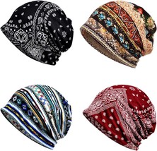 4 PCS Women Baggy Slouchy Beanie Chemo Hat Cap Slouchy Snood Hat Cancer Headwear - £19.24 GBP