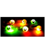 LED LIGHT UP FLASHING EMOJI EMOTICON SMILEY FACE RUBBER BRACELET RAVE PA... - $112.43 MXN