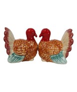 Autumn Festive Thanksgiving Dinner Turkey Hens Ceramic Salt And Pepper S... - $23.23 CAD