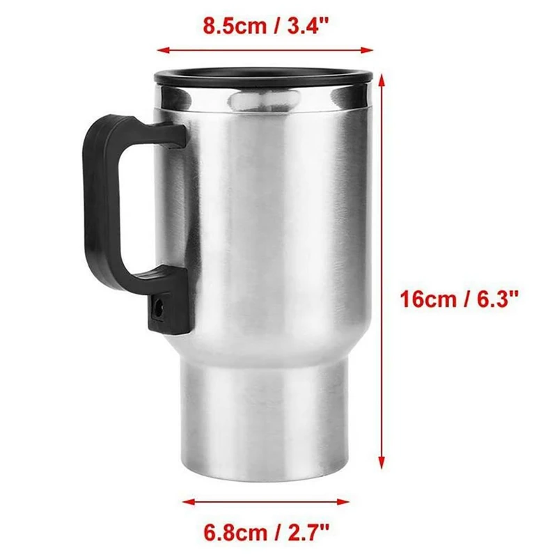 Stainless Steel 12V Car Heating Cup, Thermal Mug for Travel - £17.74 GBP