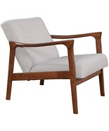 Alpine Furniture Zephyr Mid-Century Retro Accent Lounge Chair Wooden Arm - £229.72 GBP