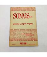 Songs for Young Men unison/2/3/4 part singing Paperback 1956 Vintage - $17.80 CAD