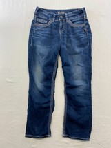 Silver Suki Women&#39;s Cropped Capri Blue Jeans Size W25 Cotton Blend Mid Rise   - £11.86 GBP