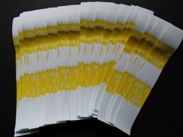 20 -Yellow $1,000 Cash Money Self-Sealing Straps White Saw Tooth Currenc... - £1.18 GBP