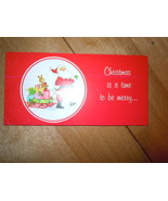 Vintage Rust Craft Santa Christmas Card Money Holder - $5.43 CAD