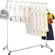 Sturdy Steel Z Base Clothing Rack w/Lockable Casters for Home Garment Store Disp - £73.94 GBP