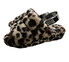 UGG Fluff Yeah Slide Spotty Slide Slipper Brown Leopard Print Women’s Size 10 - £51.45 GBP