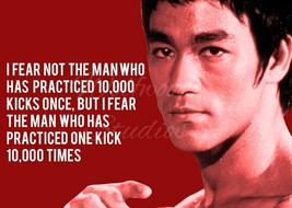 Actor Bruce Lee Quote I fear not the man who has practiced Publicity Photo Quote - £3.87 GBP+