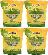 4 PACK KIRKLAND SIGNATURE CASHEW CLUSTERS WITH ALMOND &amp; PUMPKING SEEDS 2... - £54.43 GBP