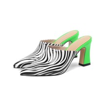 Opard print sexy women mules 2020 spring summer high heels pumps elegant patent leather thumb200