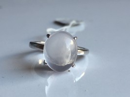 A beautiful ring is made in  natural clean star rose quartz in 925 sterl... - £78.45 GBP