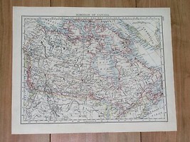 1904 Antique Map Of Canada Ontario Quebec British Columbia Alberta - £21.29 GBP