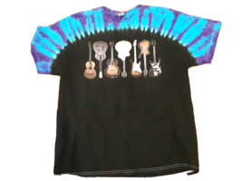 Tie Dye Shirt with Guitars Unisex XL - £22.31 GBP