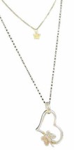 Pair 14K Gold Filled 925 Silver Butterfly Necklaces GF 13 &amp; Sterling 18” Chains - £35.67 GBP