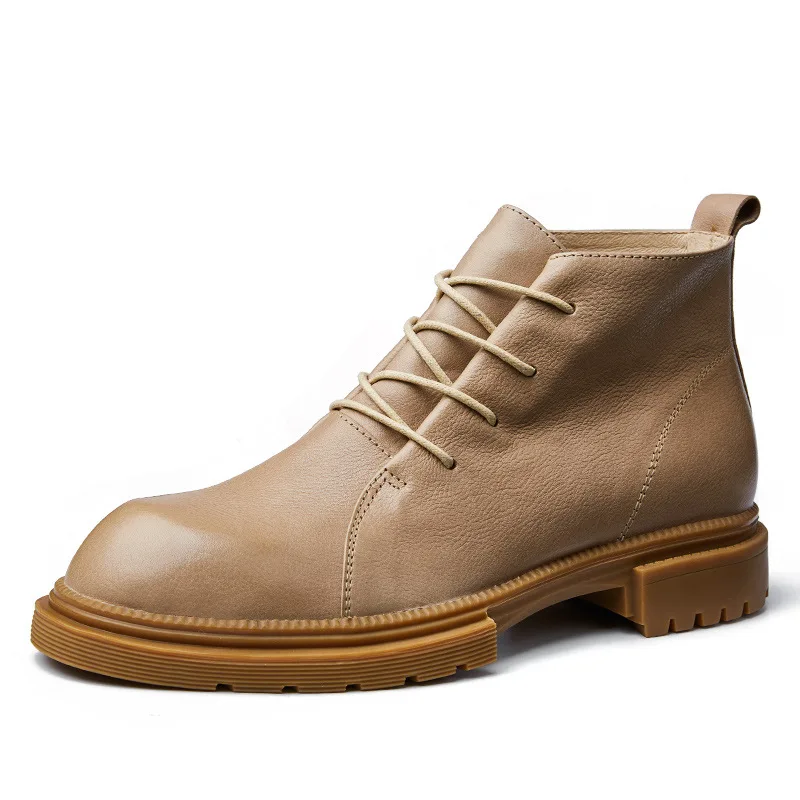 hide Fashion Army Shoes Men Leather Men Boots Mens Combat Boots British Retro Au - £219.87 GBP