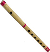 Indian Musical Instrument Kunal Bamboo Bansuri Flute C Key 7 Holes, 13 I... - $31.93