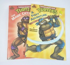 2 Vintage 1990 Teenage Mutant Ninja Turtles Storybook Book Magic Crystal Fishy - £21.30 GBP