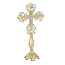 Altar Table Standing Two Tone Brass Cross (9370 GN) - £39.56 GBP