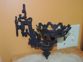Antique Kerosene Oil Lamp wall bracket 8&quot; sconce pivot Victorian Cast Ir... - €21,35 EUR