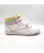 REEBOK Freestyle Hi Glow Women&#39;s Size 6.5 White Pink Yellow Cardi B -DV3781 - £33.25 GBP