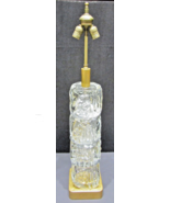 Rare Italian Murano Glass Block Clear and Gold Fleck Table Lamp circa 1940s - $1,183.05