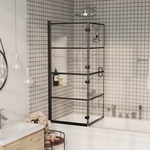 vidaXL Folding Shower Enclosure ESG 47.2&quot;x55.1&quot; Black - $5,578.64 MXN