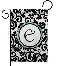 Damask E Initial Garden Flag Simply Beauty 13 X18.5 Double-Sided House Banner - £15.96 GBP