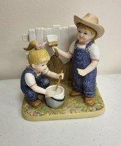 Denim Days  Homco  &quot;White Washing the Fence&quot; Figurine - #15353 - £15.69 GBP