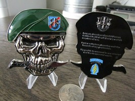 US Army 20th SFG(A) Special Forces Group Creed Green Berets Skull Challenge Coin - £16.34 GBP