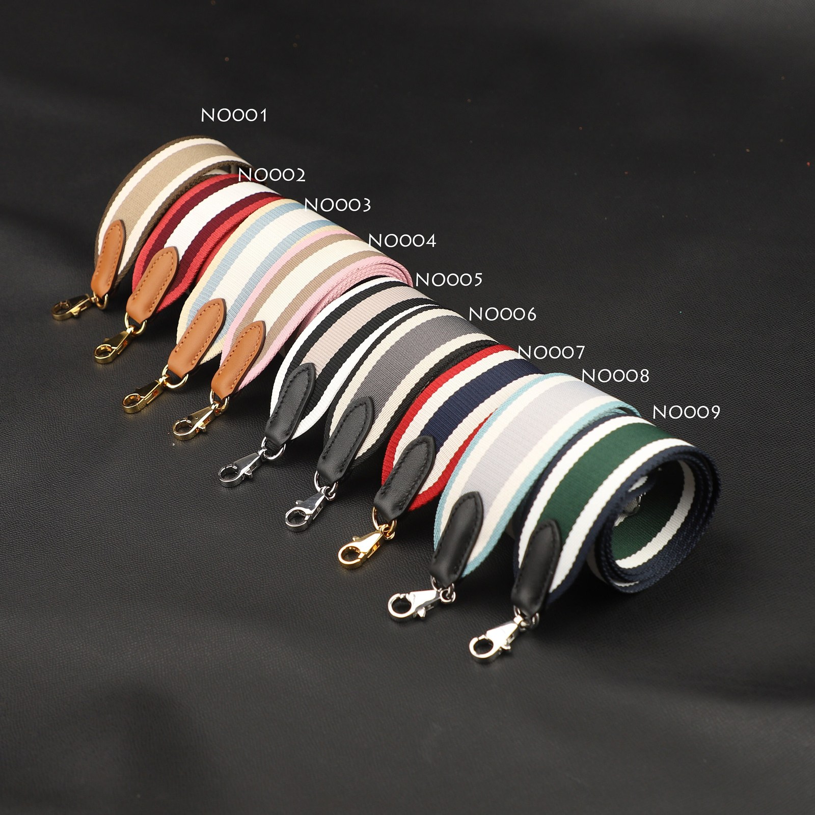 50mm Three color striped webbing shoulder strap for women bag ,Handmade the bag