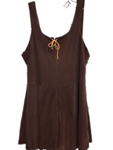 VTG 30s Ocean Sunback Brown Lace One Piece Swimsuit Pleated Skirt Belt L - $444.51