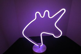 Neon Unicorn LED Table Desk Light 13&quot; Tall 10&quot;W White Base On Off Switch... - £19.42 GBP