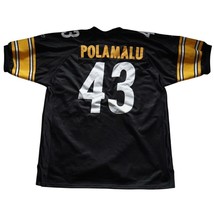 Maillot De Football NFL Reebok Pittsburgh Steelers Troy Polamalu Brodé Taille 48 - $69.69