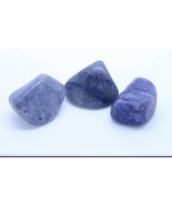 3x Blue Quartz Crystal Tumble Stones 16-26mm Crystals Reiki polished stones - £4.96 GBP