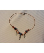 Vintage Disney Stranded Choker Necklace 16&quot; Long With Metal Leaves - $30.00